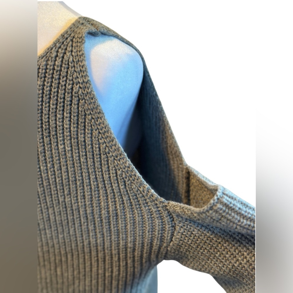 Cotton Emporium Gray Off-the-Shoulder Sweater - Picture 4 of 6